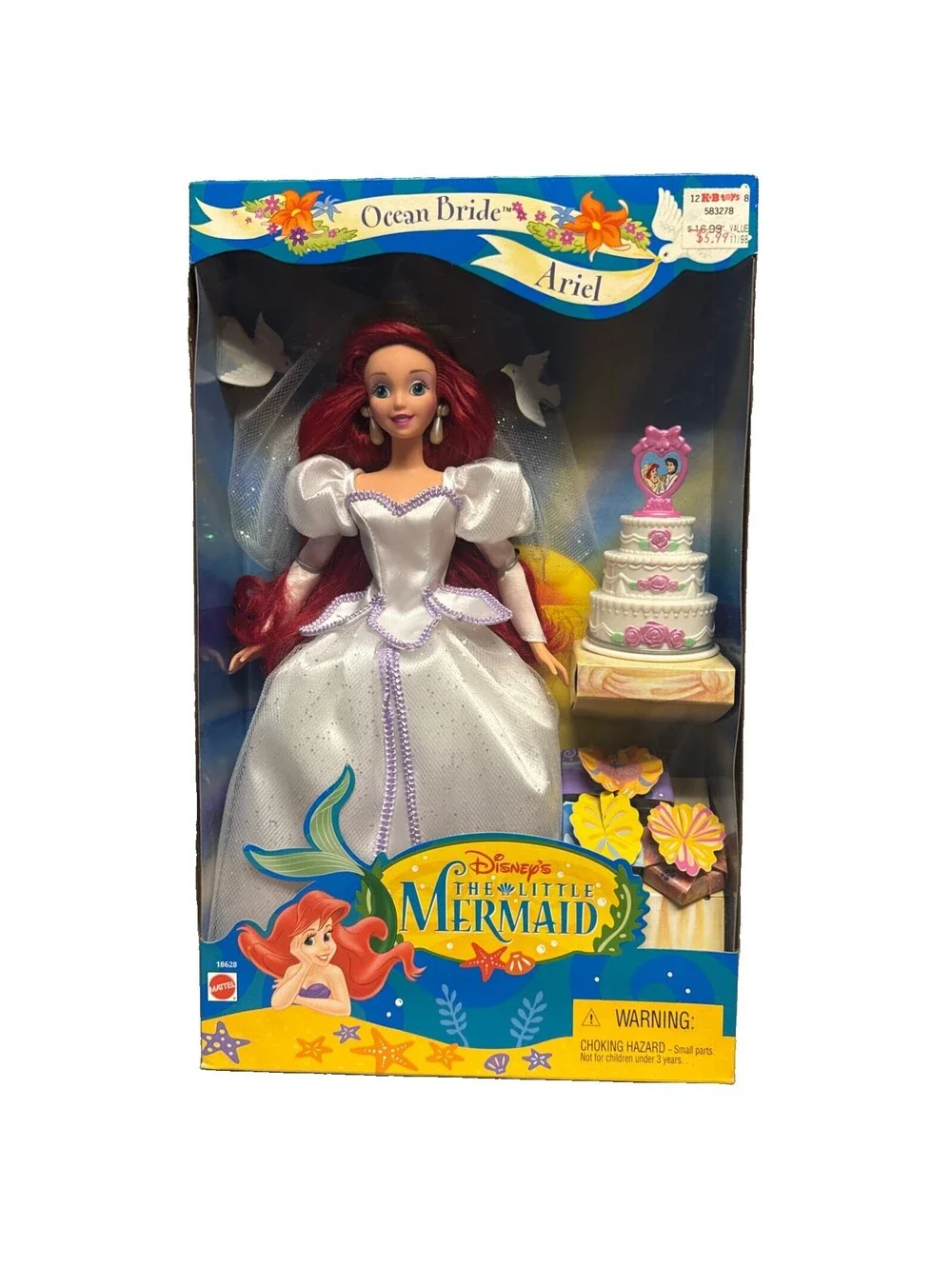 Disney's The Little Mermaid Ocean Bride Ariel Doll 1997 Mattel #18628 Not Mint